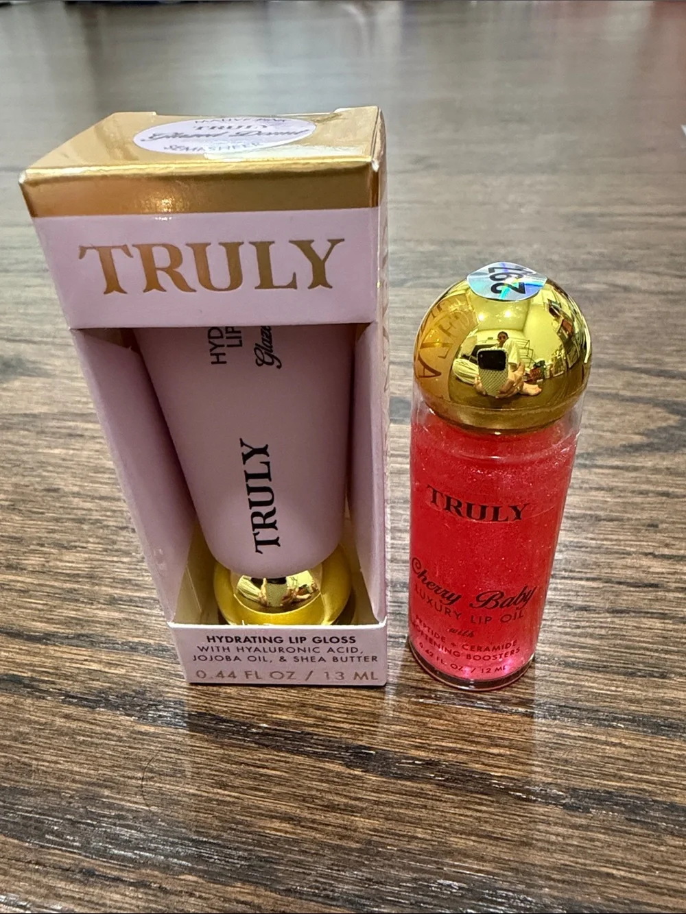 TRULY Cherry Baby Lip Oil Gloss & glazed donut hydrating lip gloss